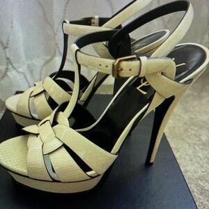 Elegant Cream Strappy High Heel Sandals